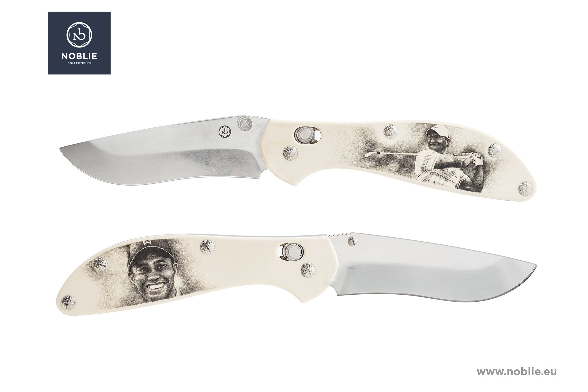 custom folding knife, scrimshaw knife