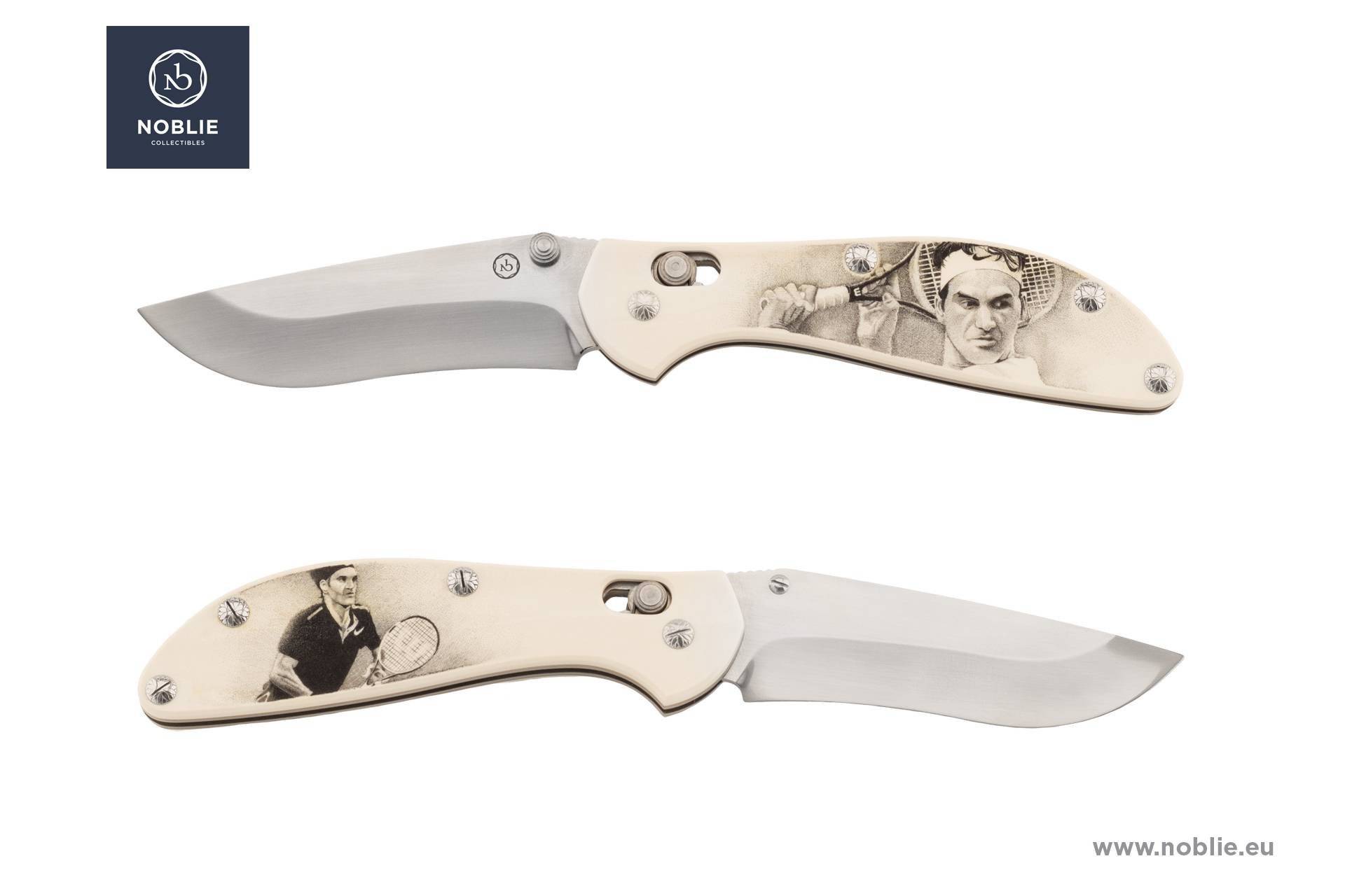 scrimshaw knife Roger Federer